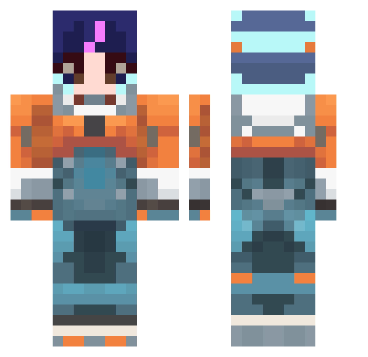 Yujirynn Minecraft skin, front and back view