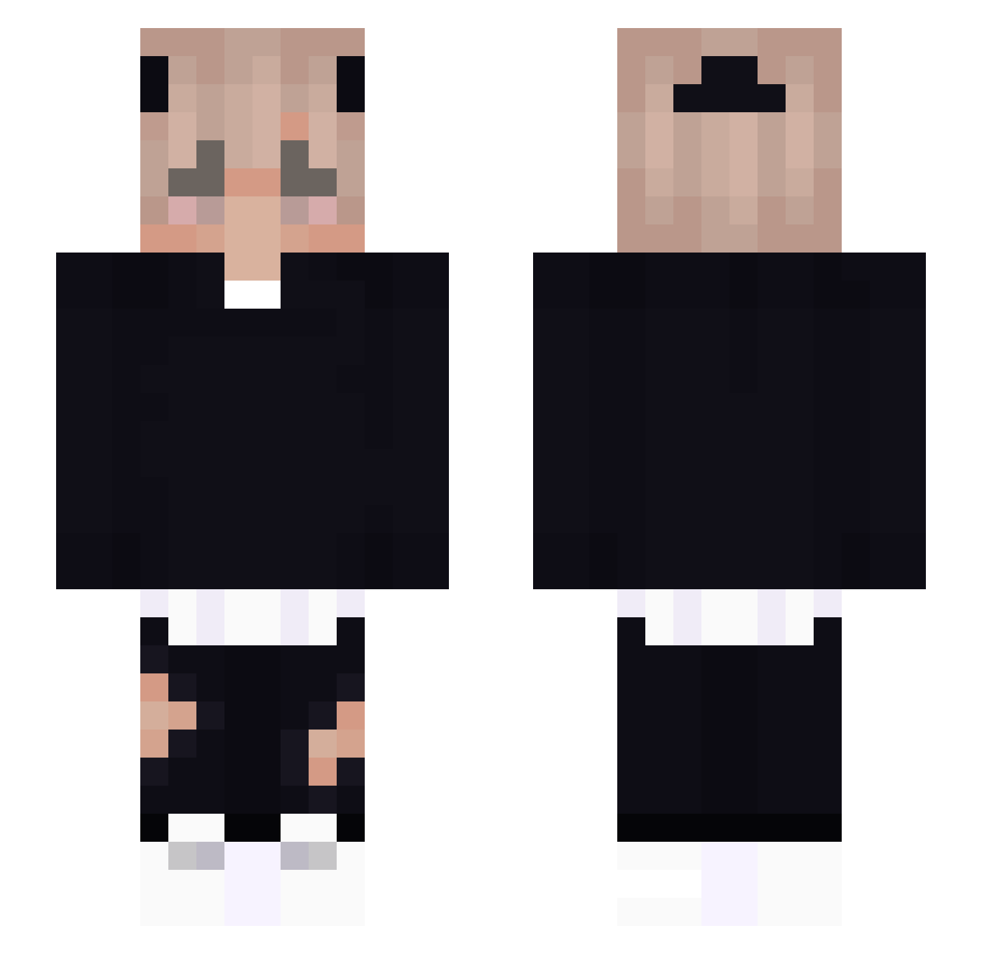 stylish666 Minecraft skin, front and back view
