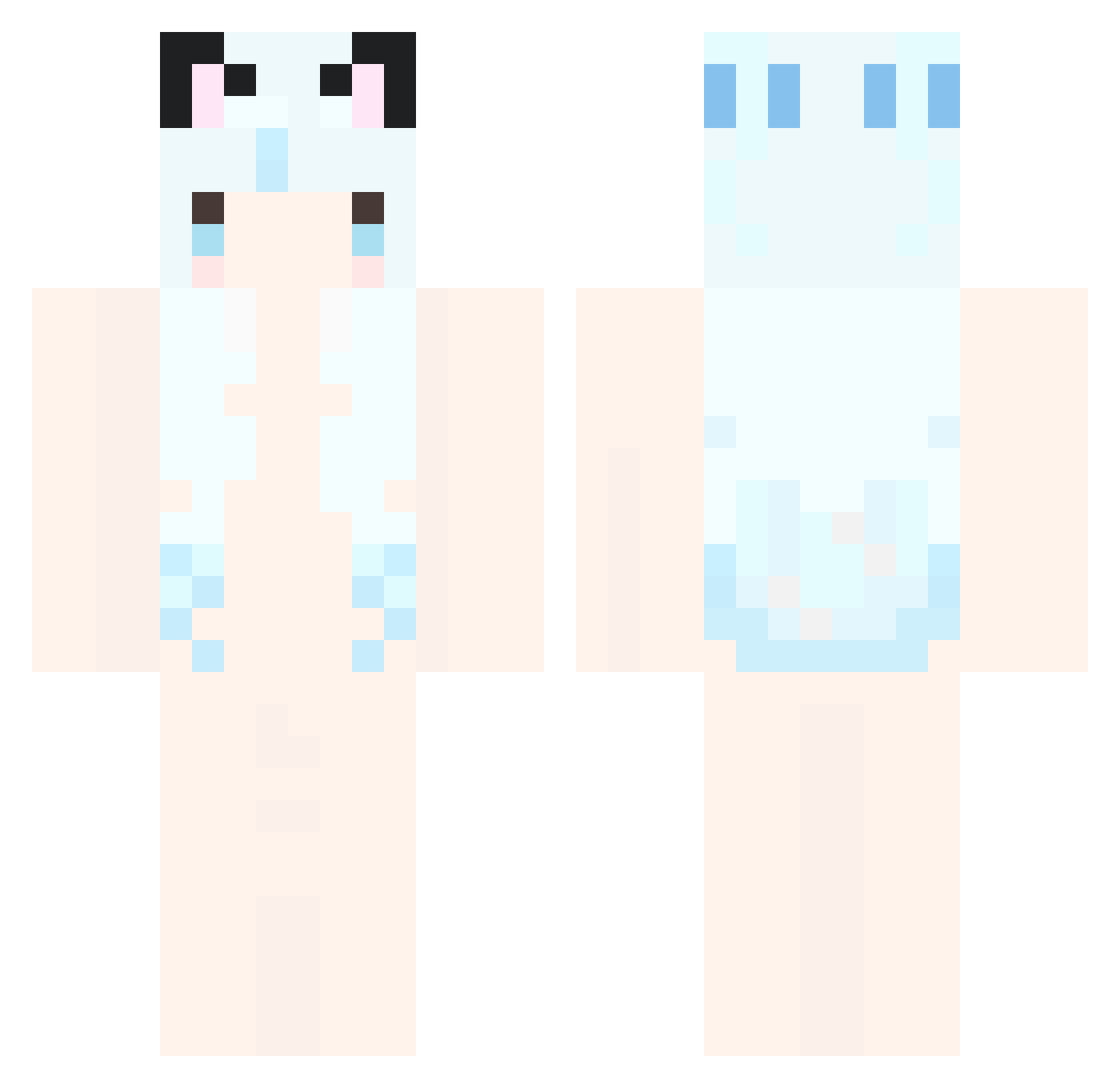 Xiaocha13245 Minecraft skin, front and back view