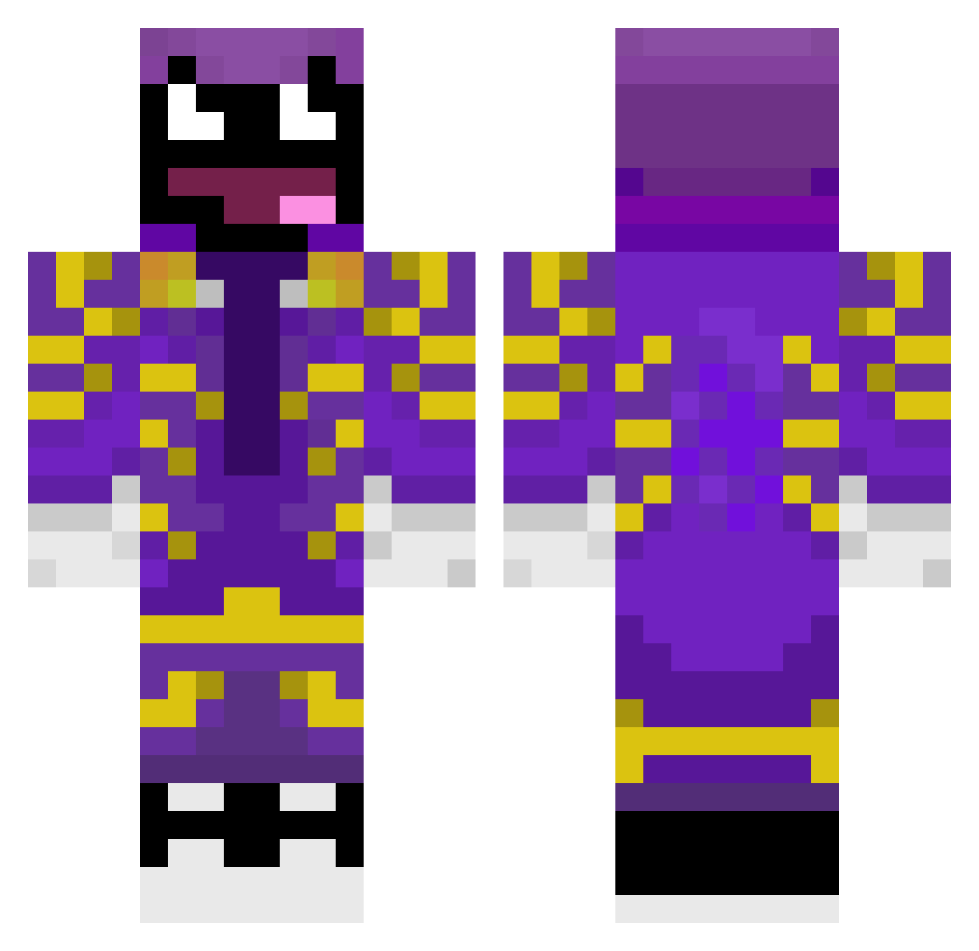 xXKryvenCraftXx Minecraft skin, front and back view