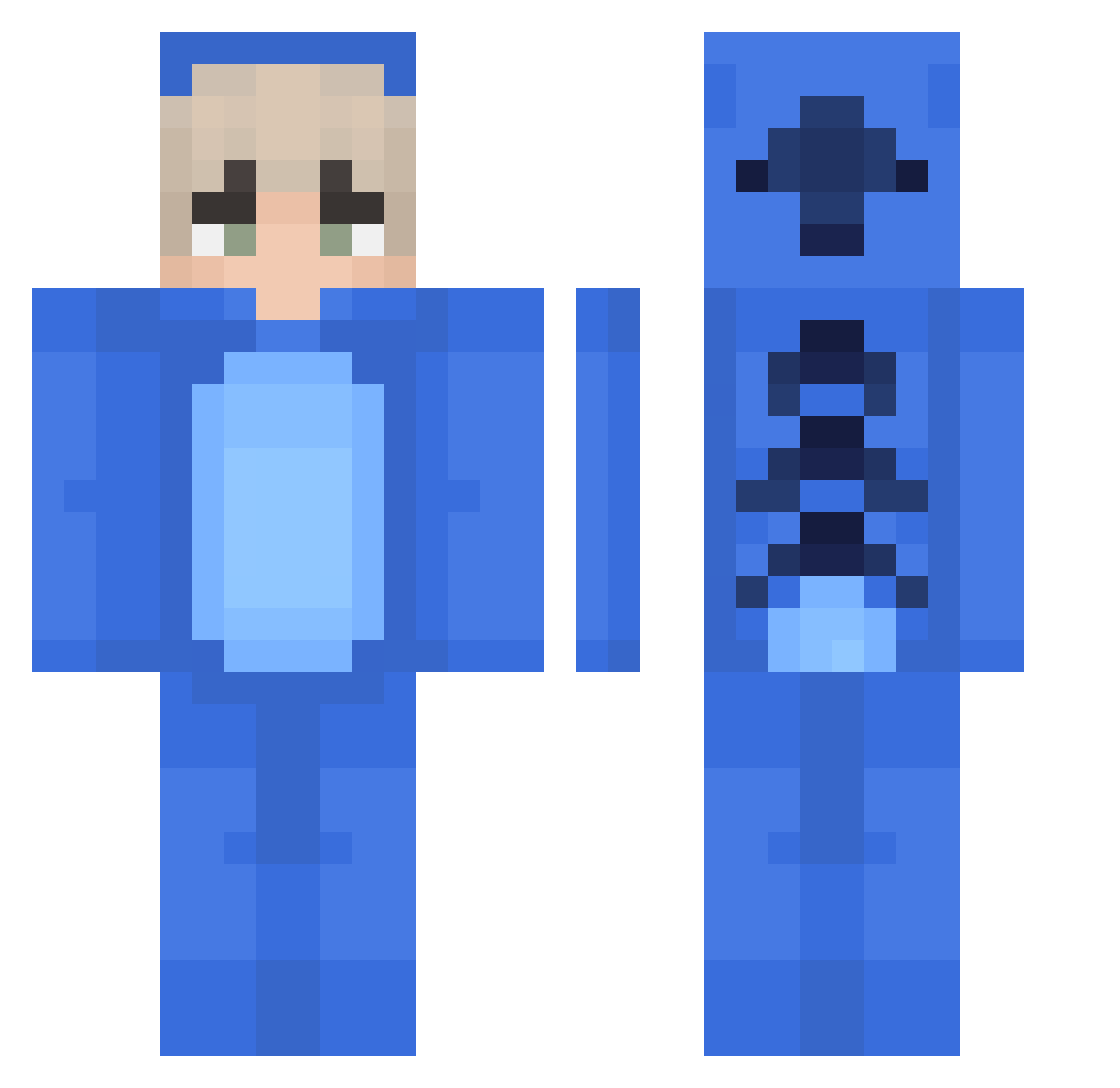 b0ubou60 Minecraft skin, front and back view