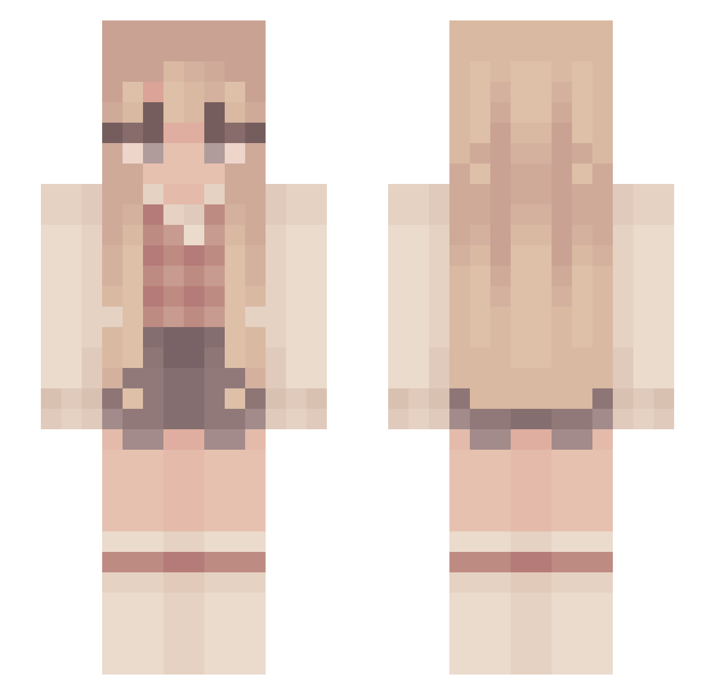 MuffinsAndScones Minecraft skin, front and back view
