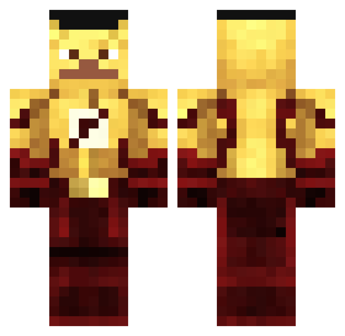 Pit_ToroLoco Minecraft skin, front and back view
