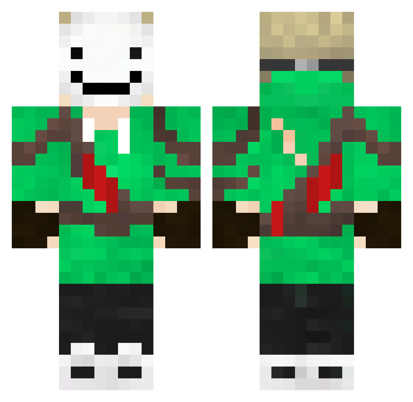 jezyk404 Minecraft skin, front and back view