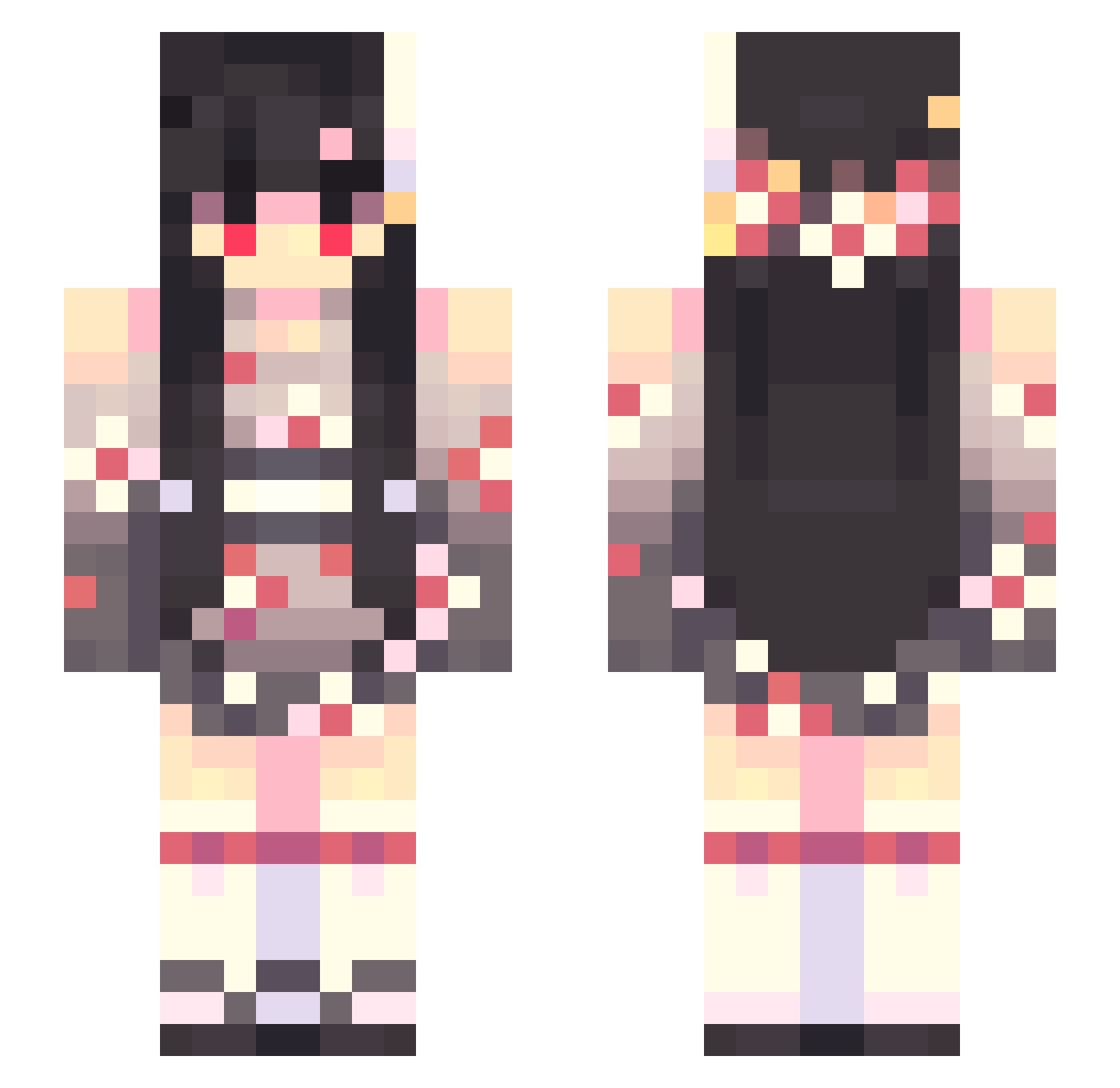 miho0927 Minecraft skin, front and back view