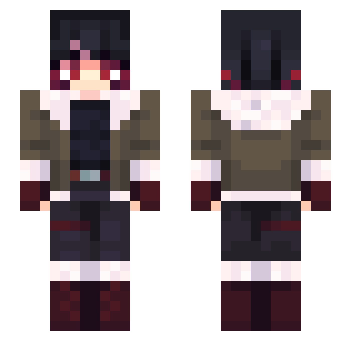 skbru_ Minecraft skin, front and back view