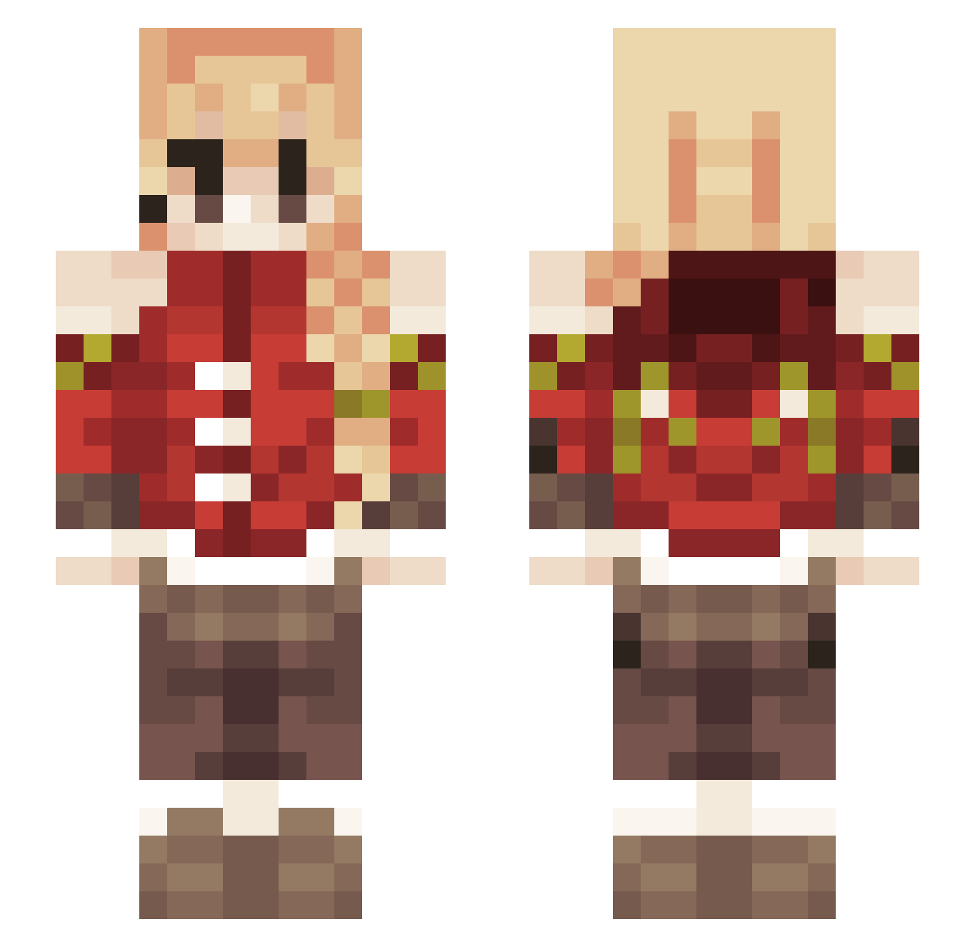 bunnieluverr Minecraft skin, front and back view
