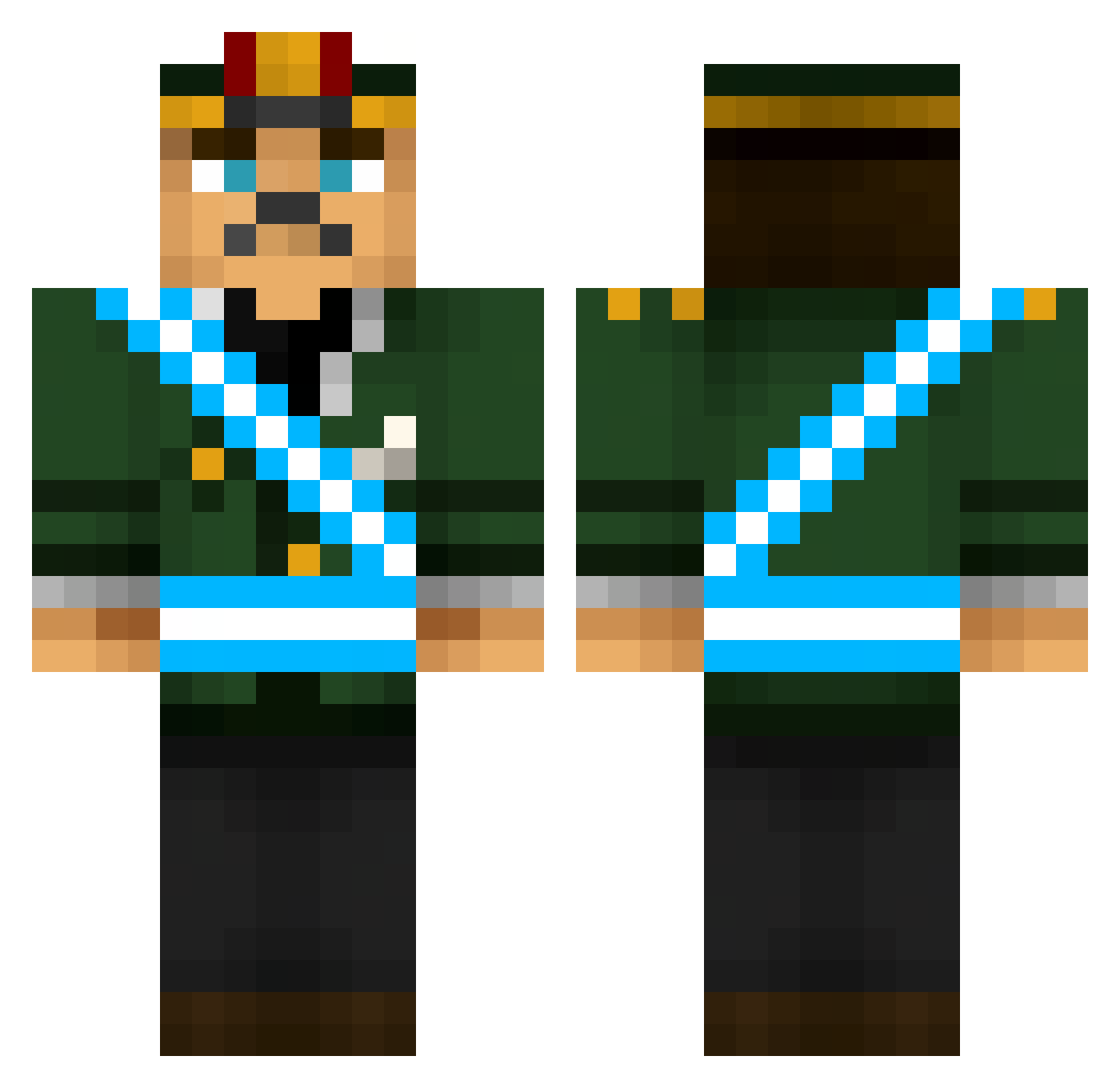 NachoScotto Minecraft skin, front and back view