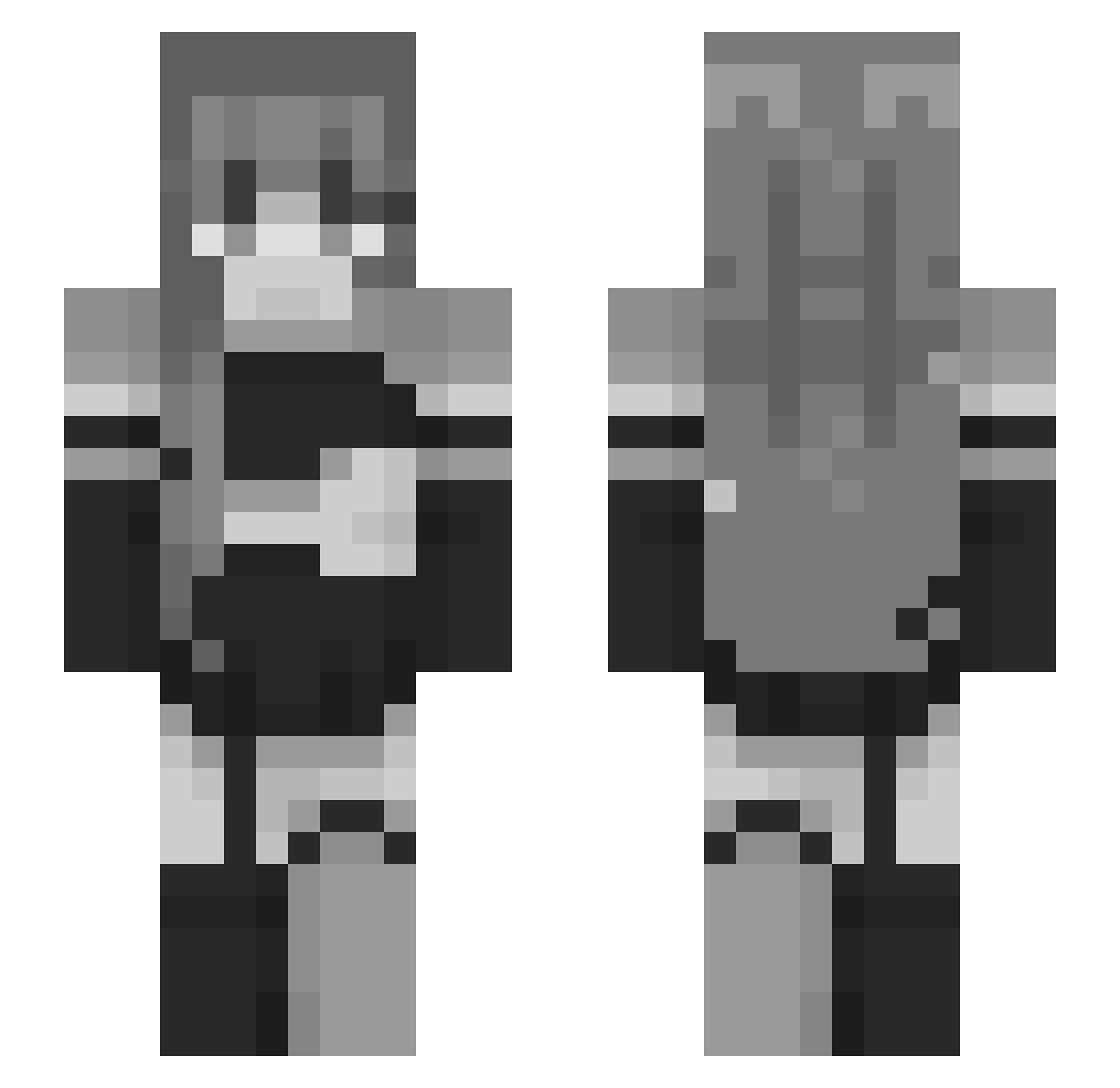 woooj1n Minecraft skin, front and back view