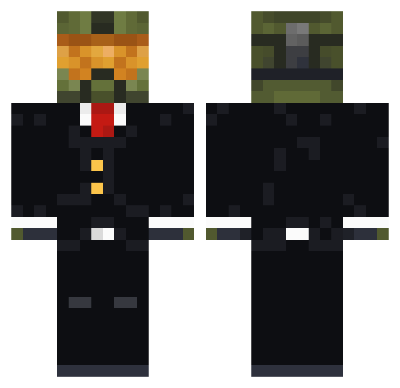 Tmes22 Minecraft skin, front and back view