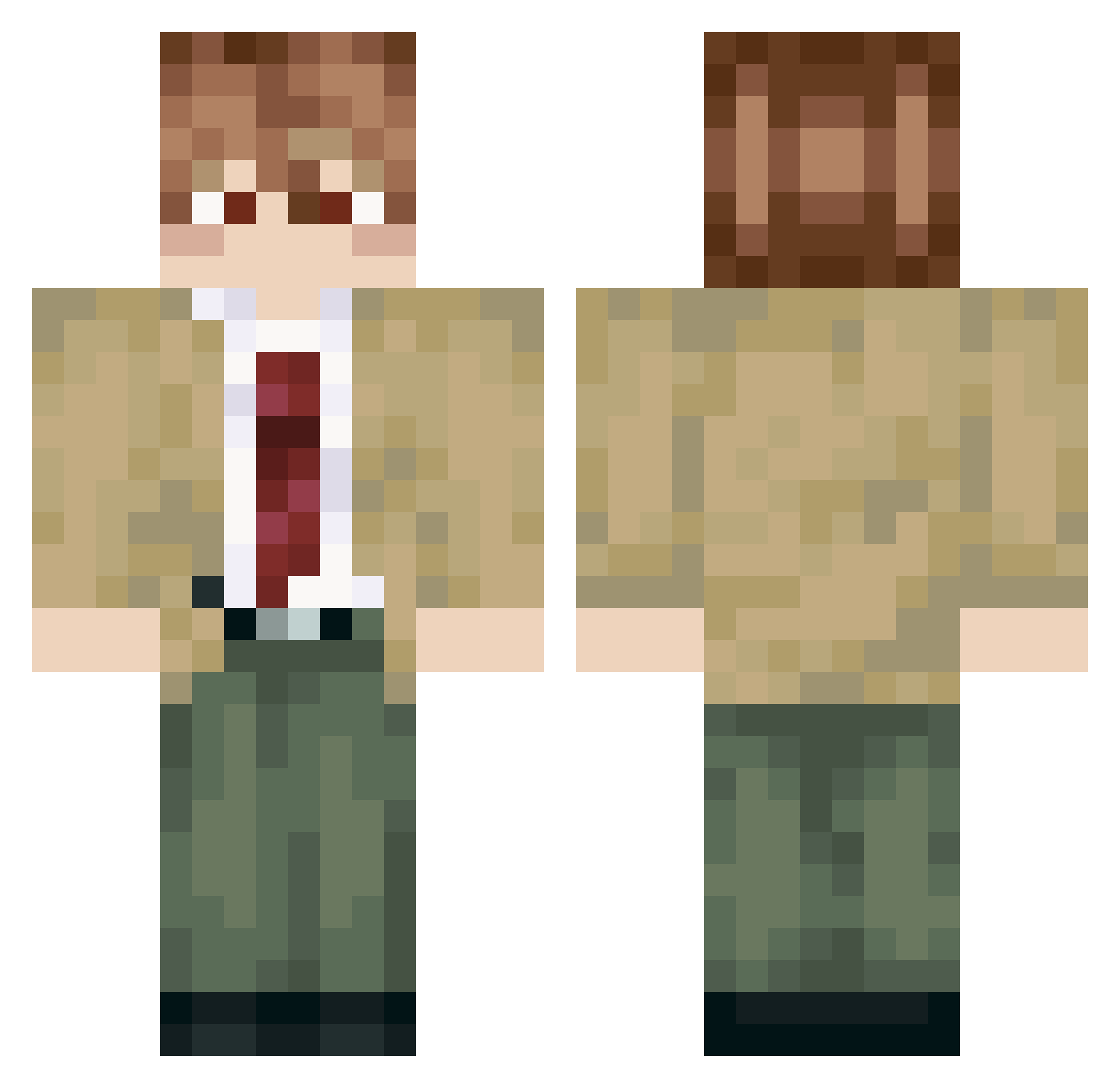xEmiya02x Minecraft skin, front and back view