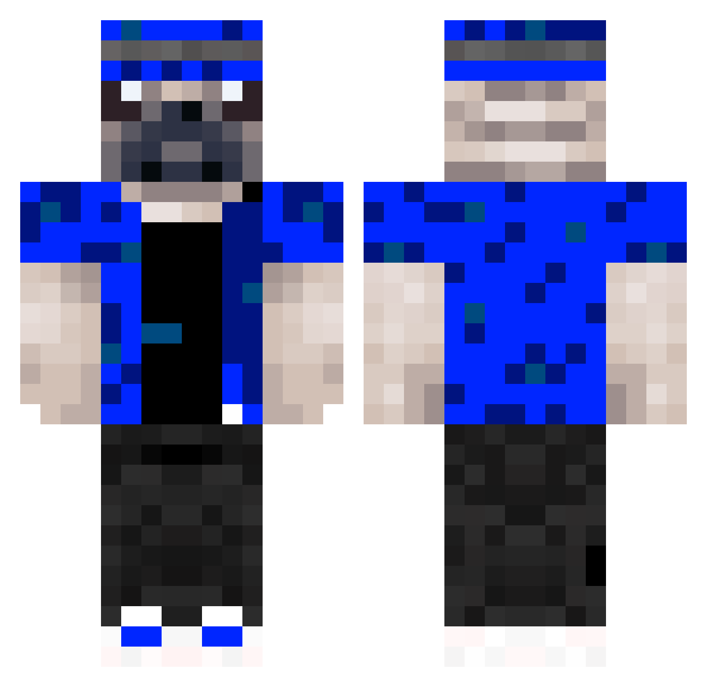 p4nk0tel Minecraft skin, front and back view