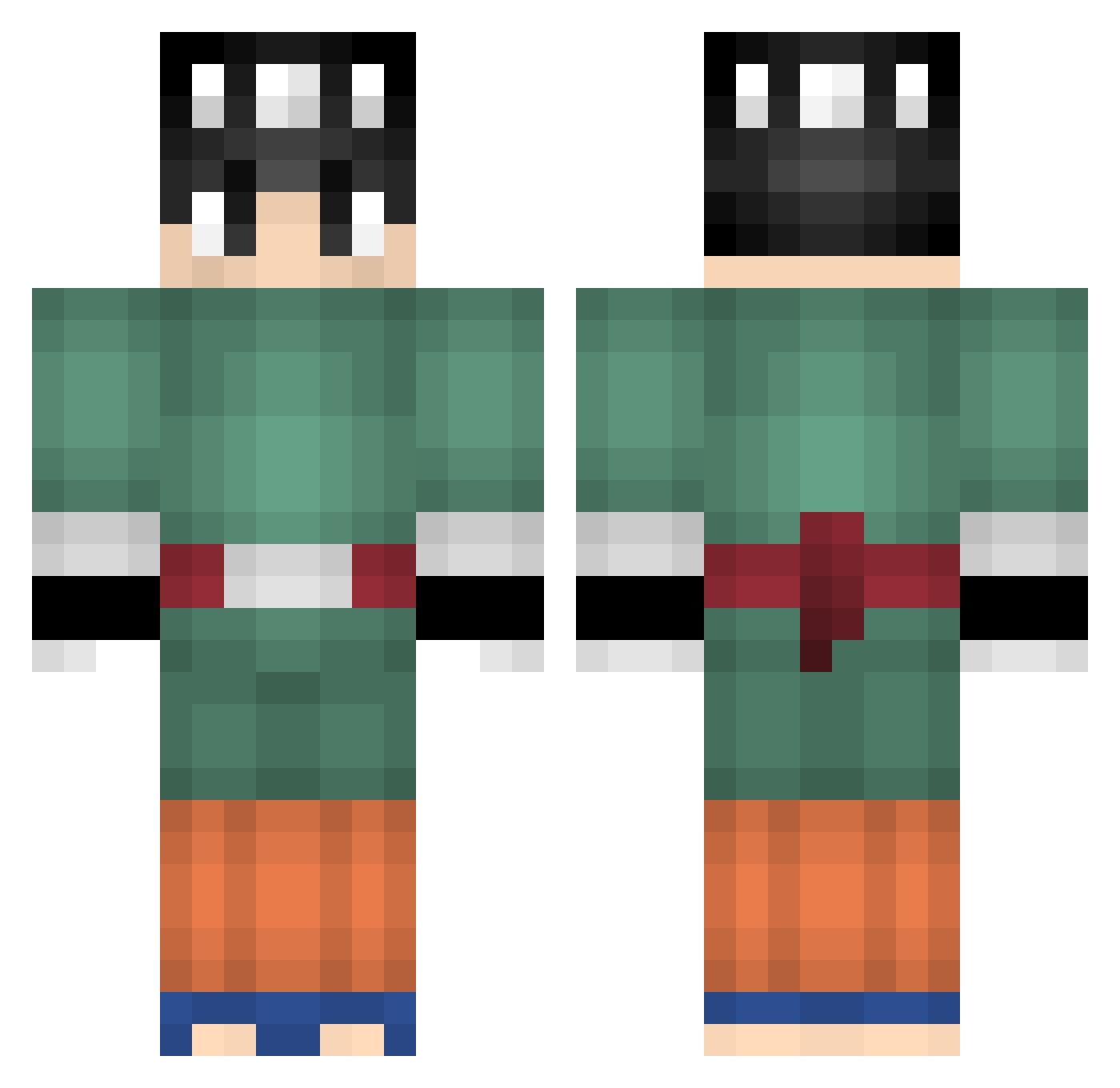 MaidenChild Minecraft skin, front and back view