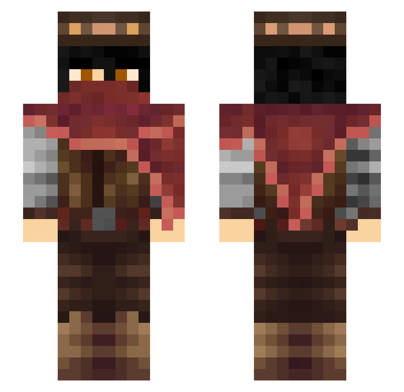 Magifall Minecraft skin, front and back view