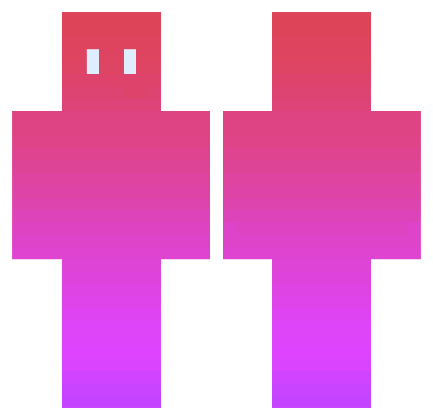 Rockoin Minecraft skin, front and back view