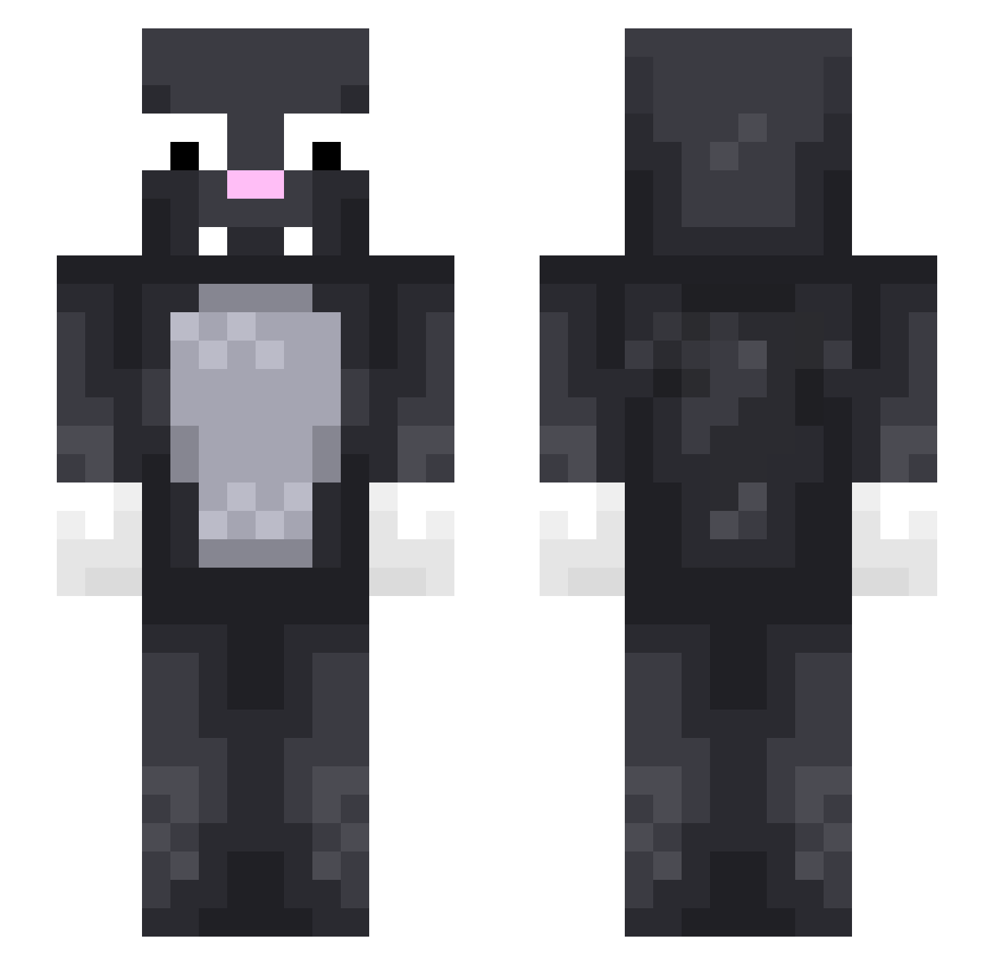 roughlegged Minecraft skin, front and back view
