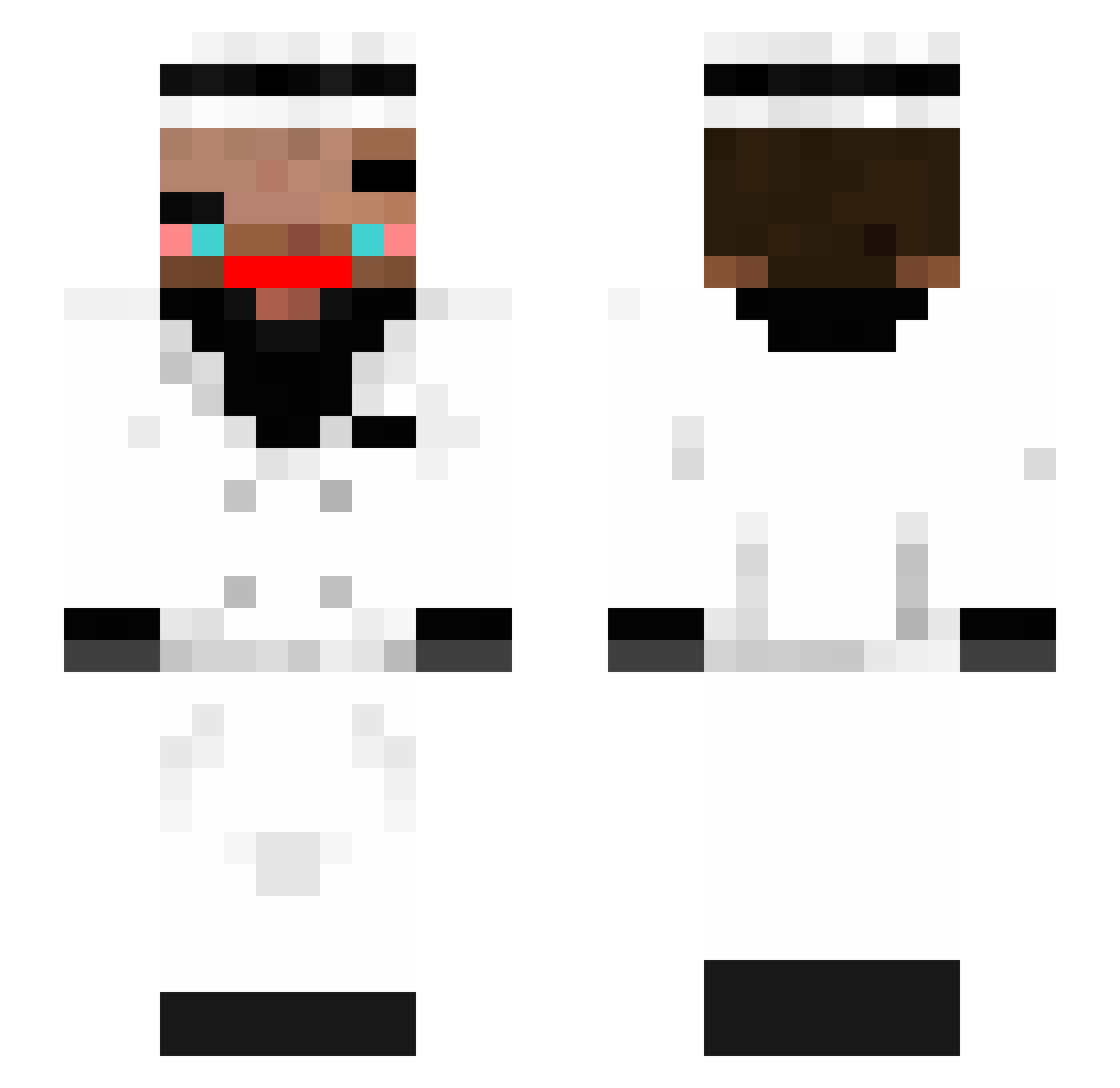 pievyq Minecraft skin, front and back view