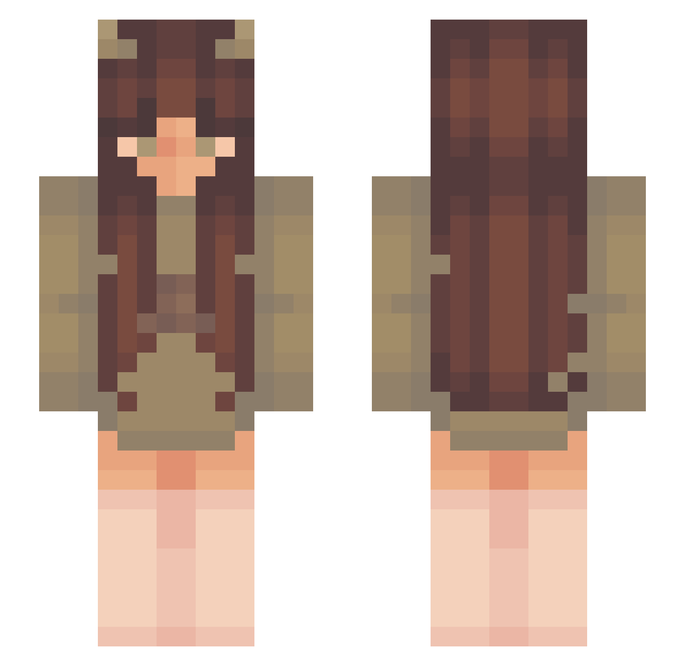 tyroo Minecraft skin, front and back view