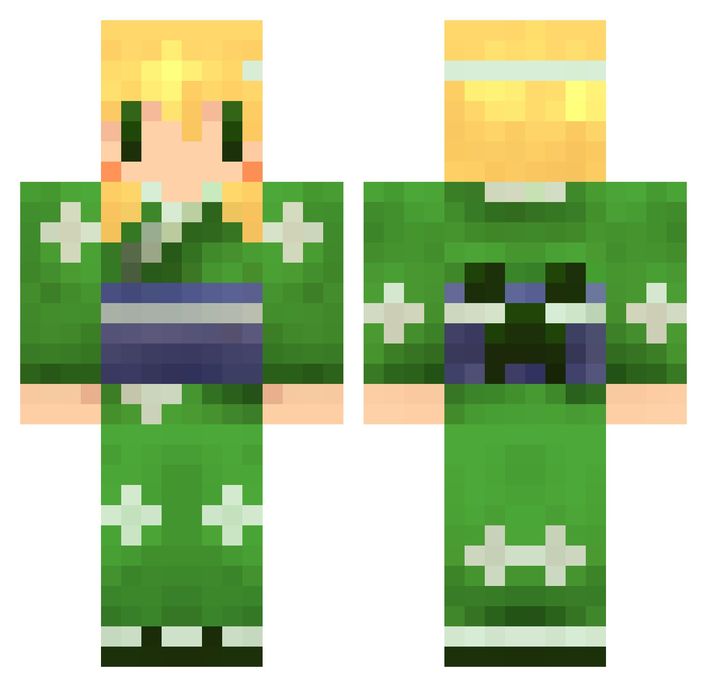 Emilee Minecraft skin, front and back view