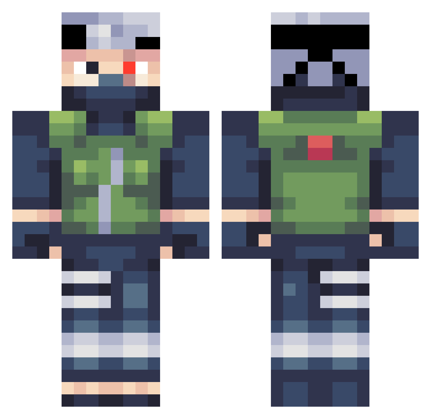 Tr4nsiT Minecraft skin, front and back view