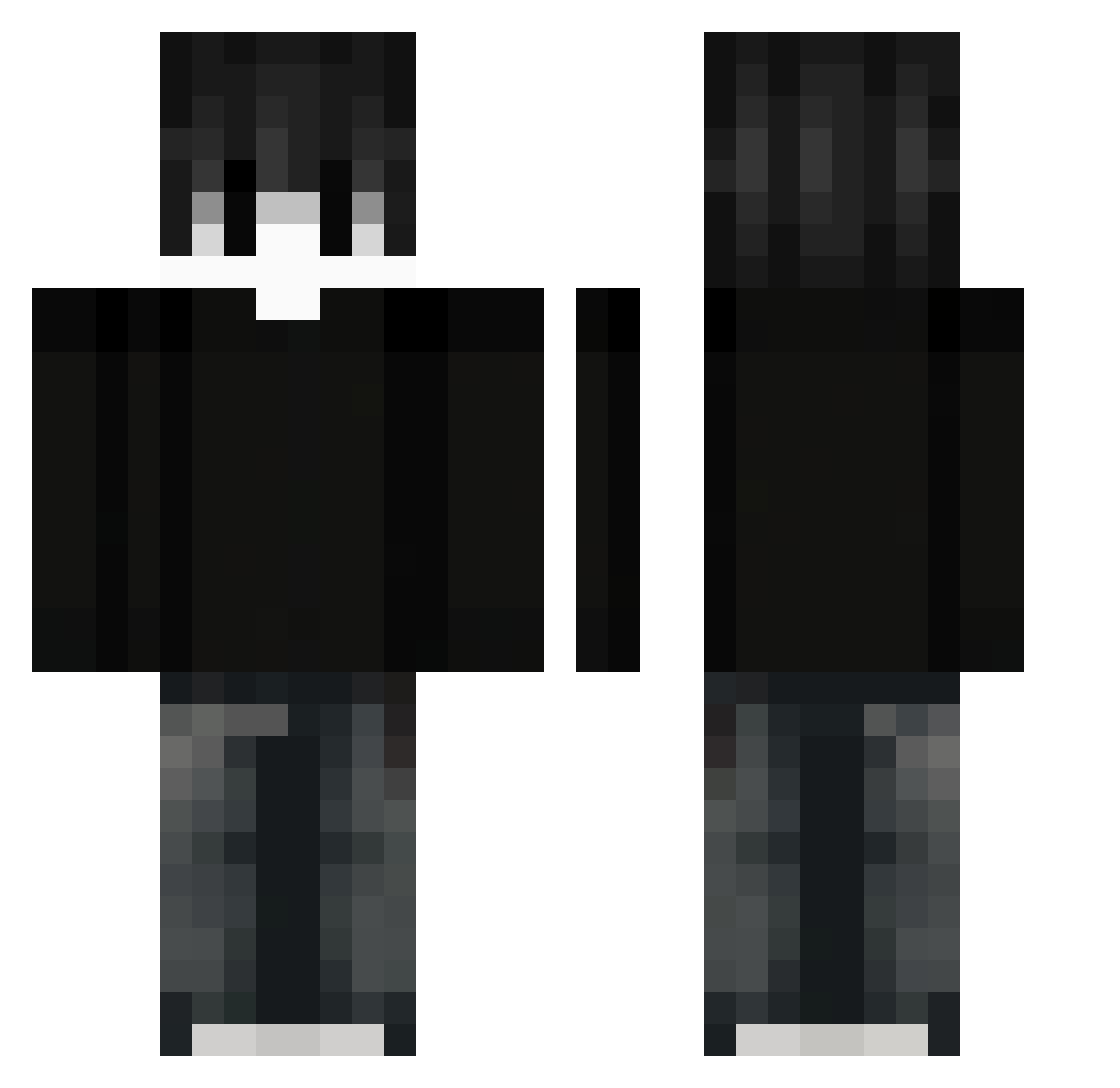 ShadowNoxMC Minecraft skin, front and back view