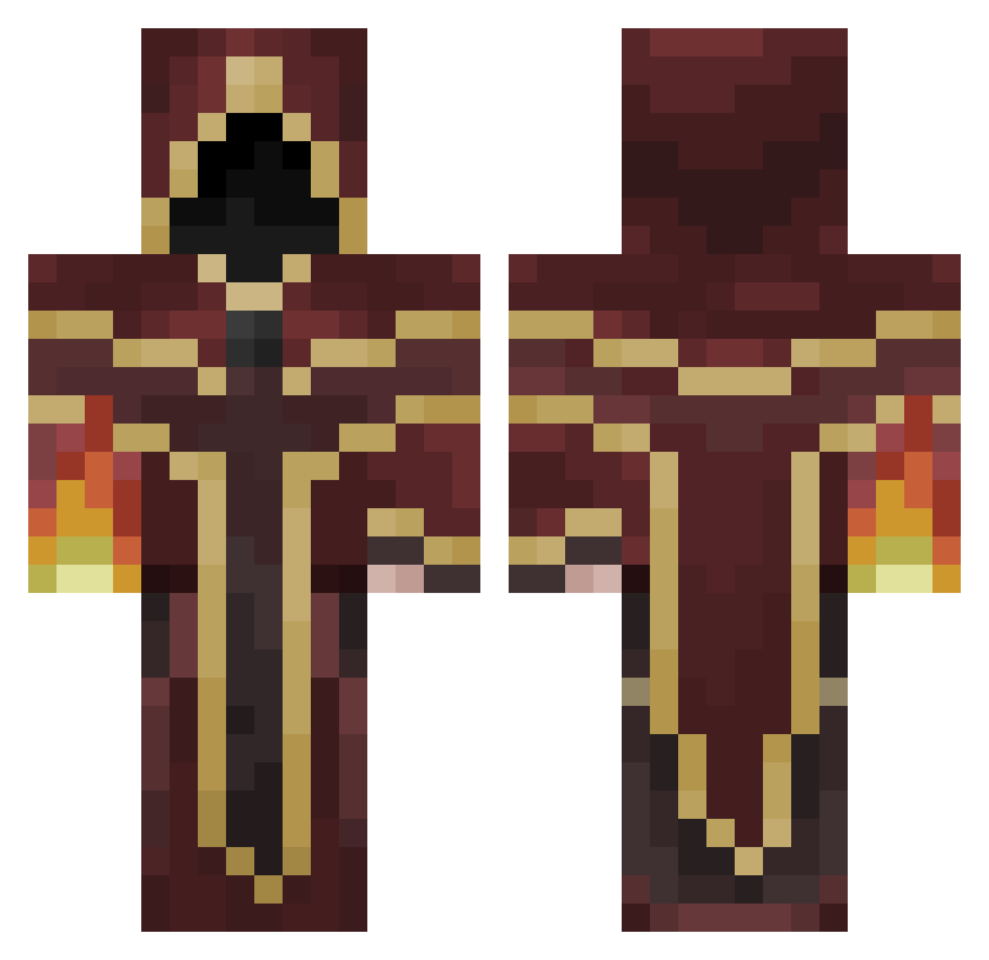 SUPERTANKER Minecraft skin, front and back view