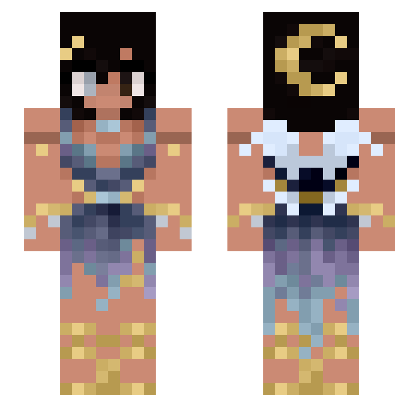 luvbre33 Minecraft skin, front and back view