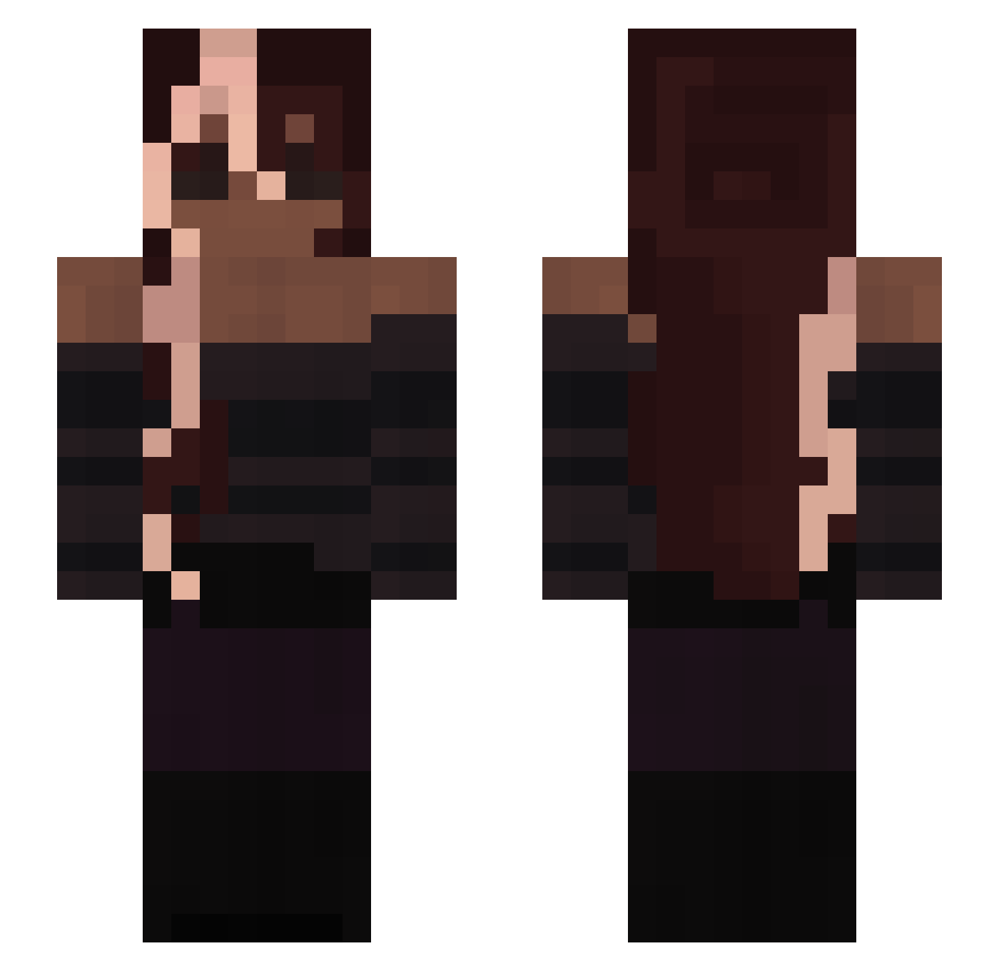 tarkenta Minecraft skin, front and back view