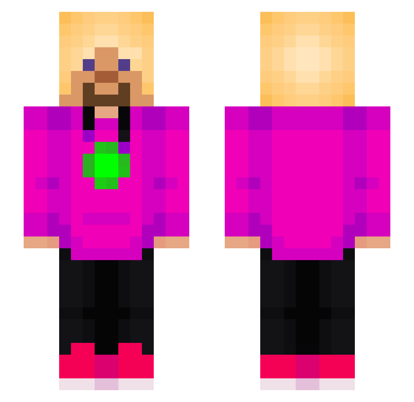 Tokaarikime Minecraft skin, front and back view