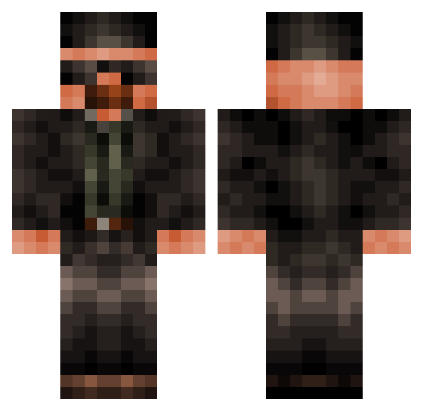 AnnoyingCoke Minecraft skin, front and back view