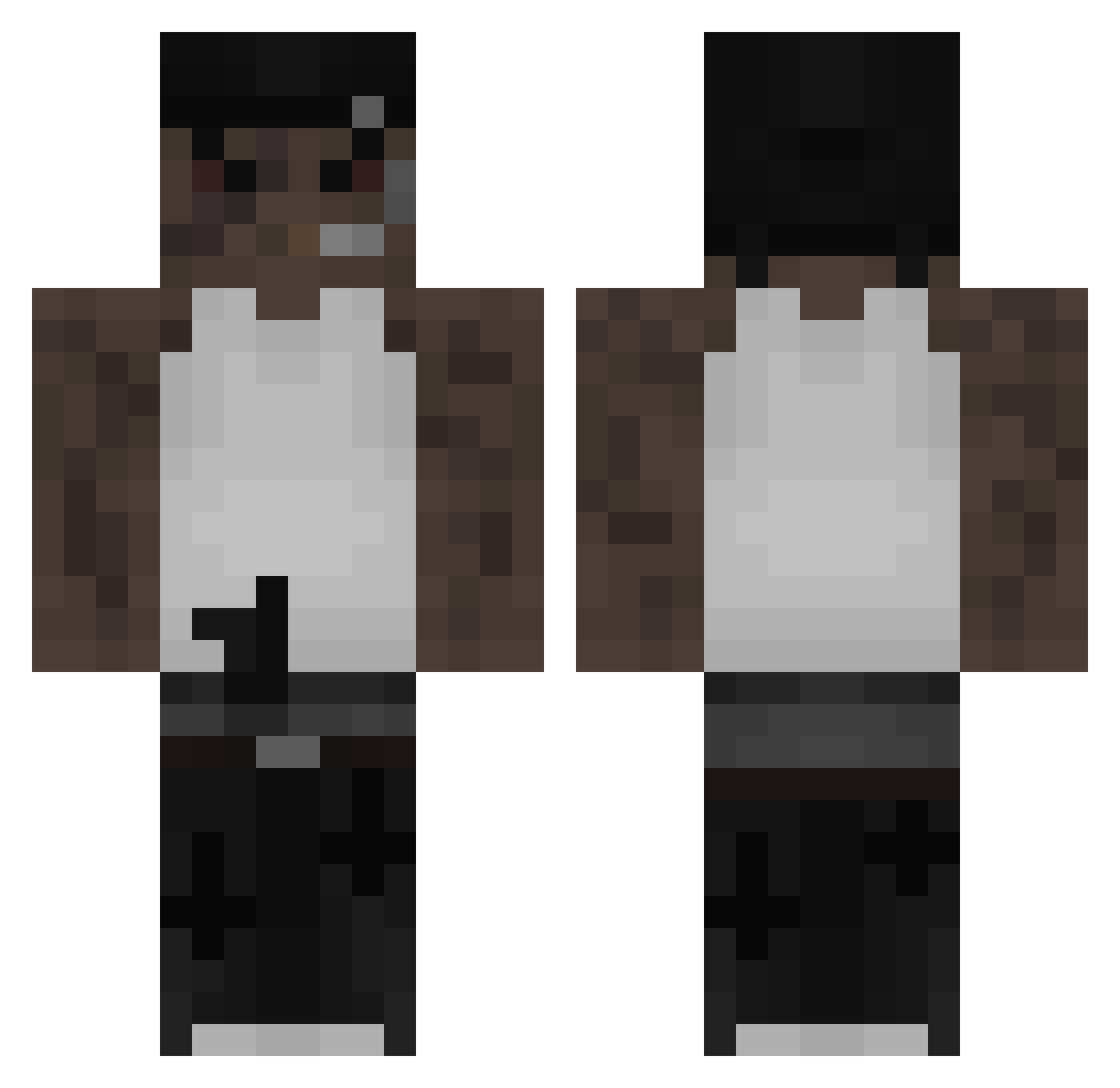 YouAreJoke Minecraft skin, front and back view