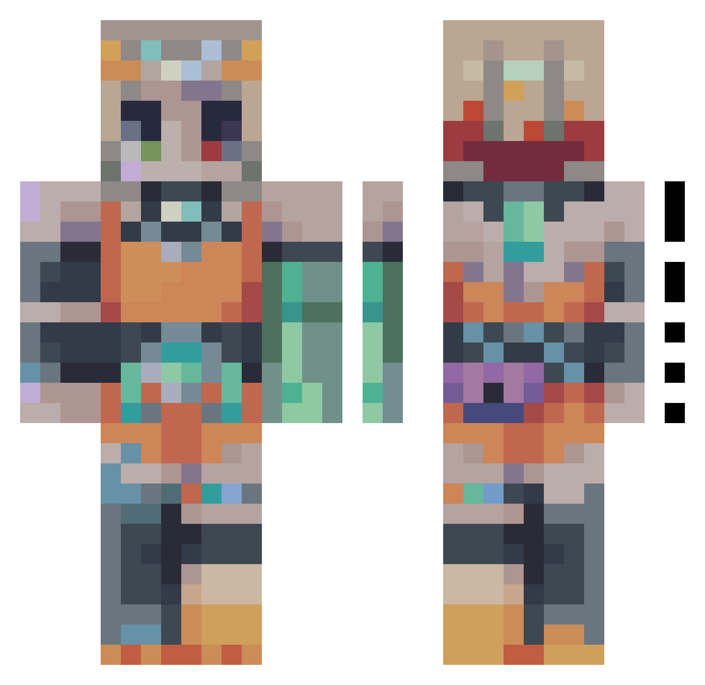Twice_Enjoyer Minecraft skin, front and back view