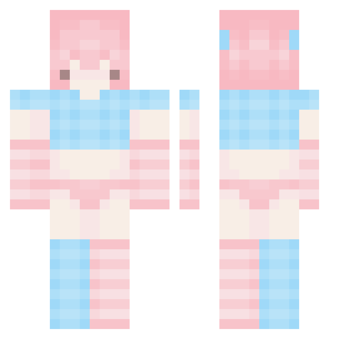 Wert_1 Minecraft skin, front and back view