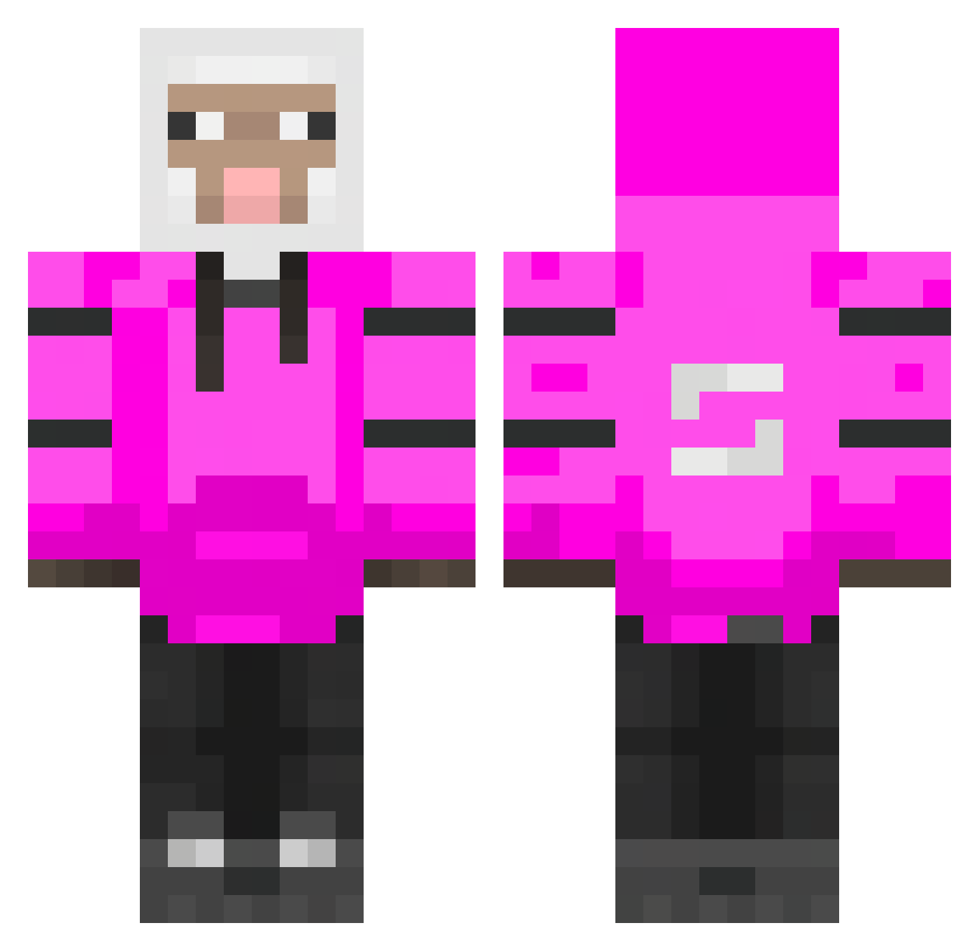 RJNStoppee Minecraft skin, front and back view