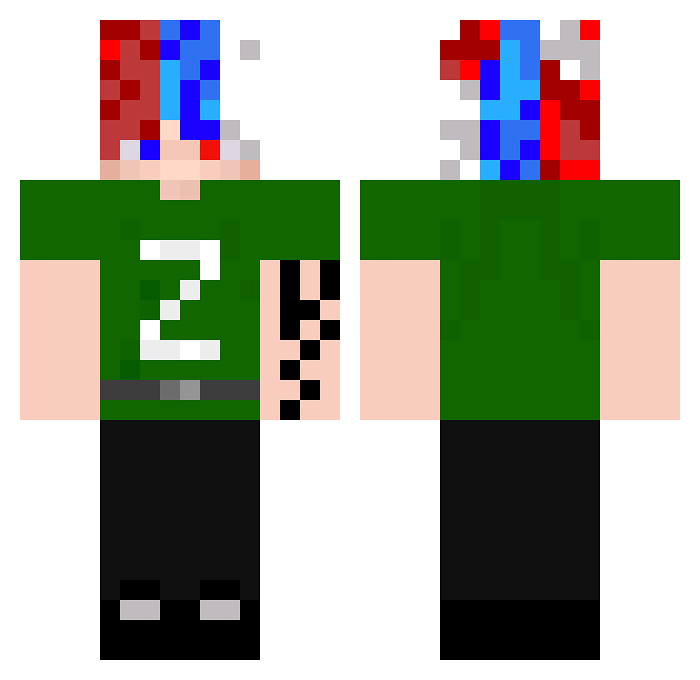 jaminGAME Minecraft skin, front and back view