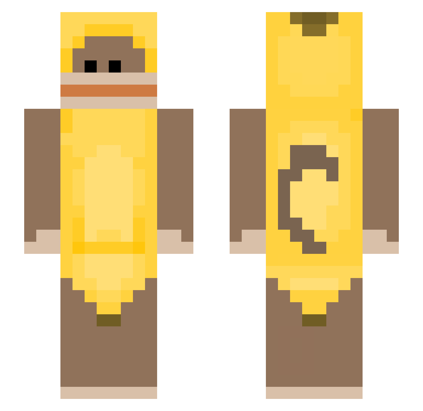 Gunslingers Minecraft skin, front and back view