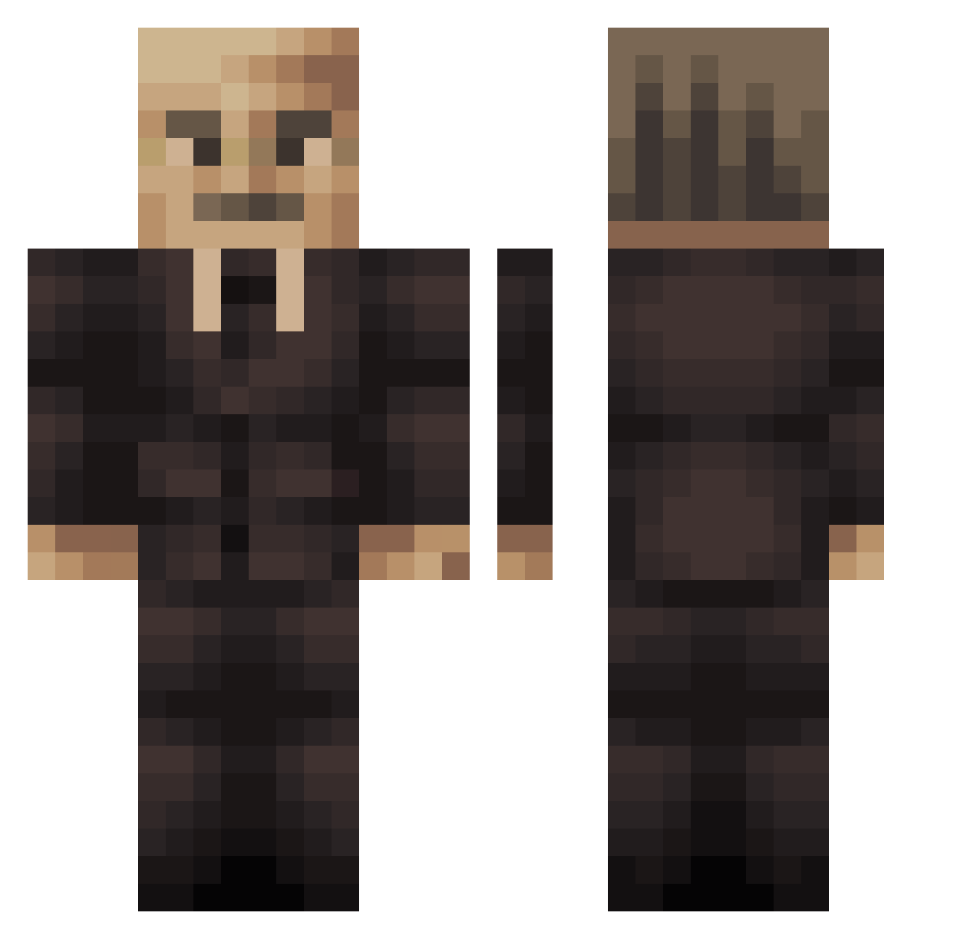 Incorporal Minecraft skin, front and back view