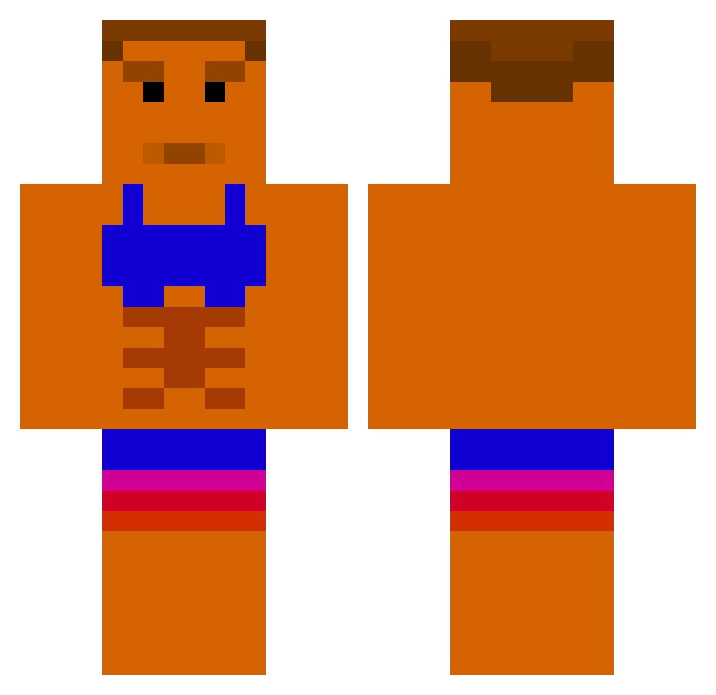 Rappidfiror357 Minecraft skin, front and back view