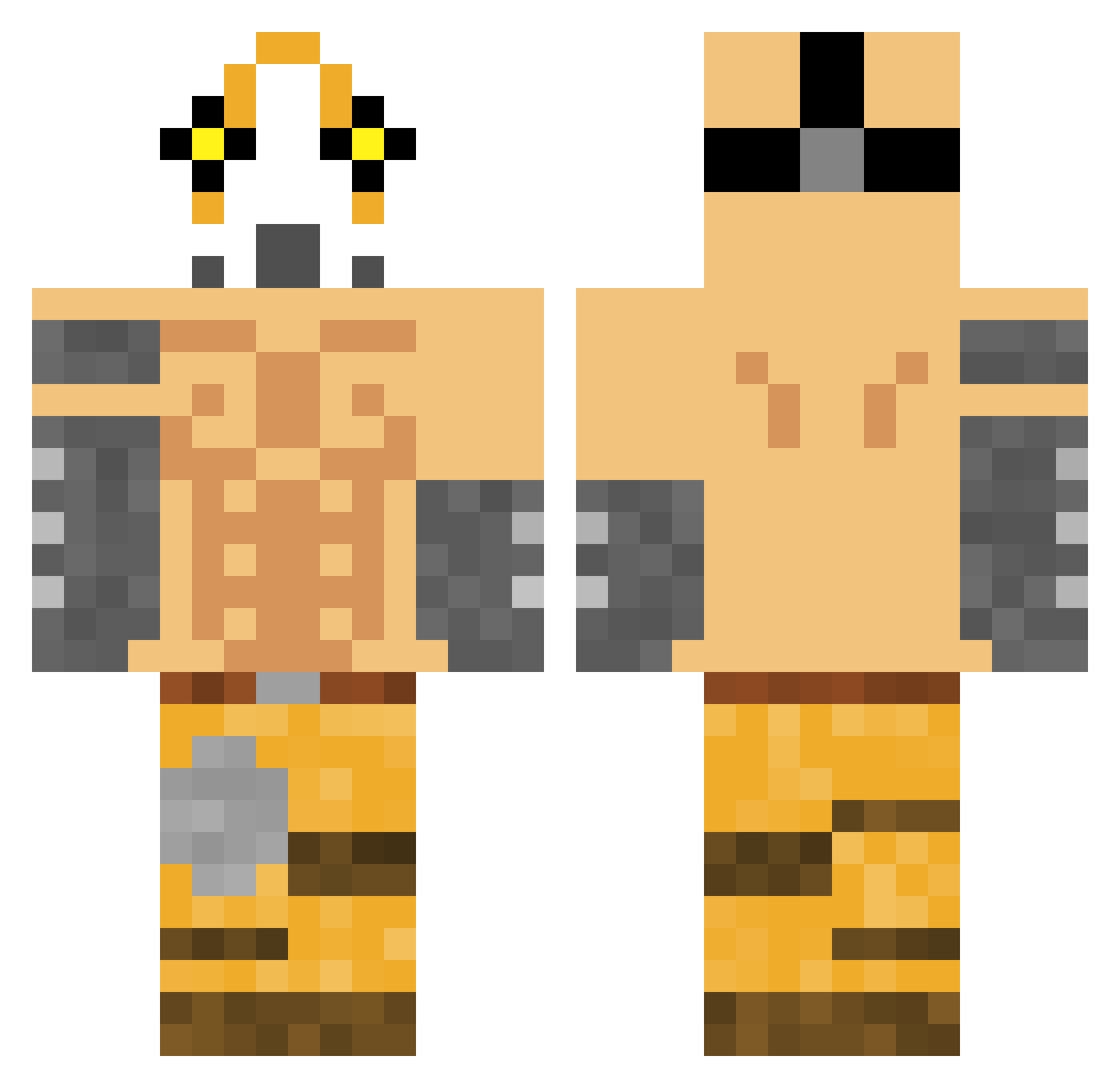 Boqy Minecraft skin, front and back view