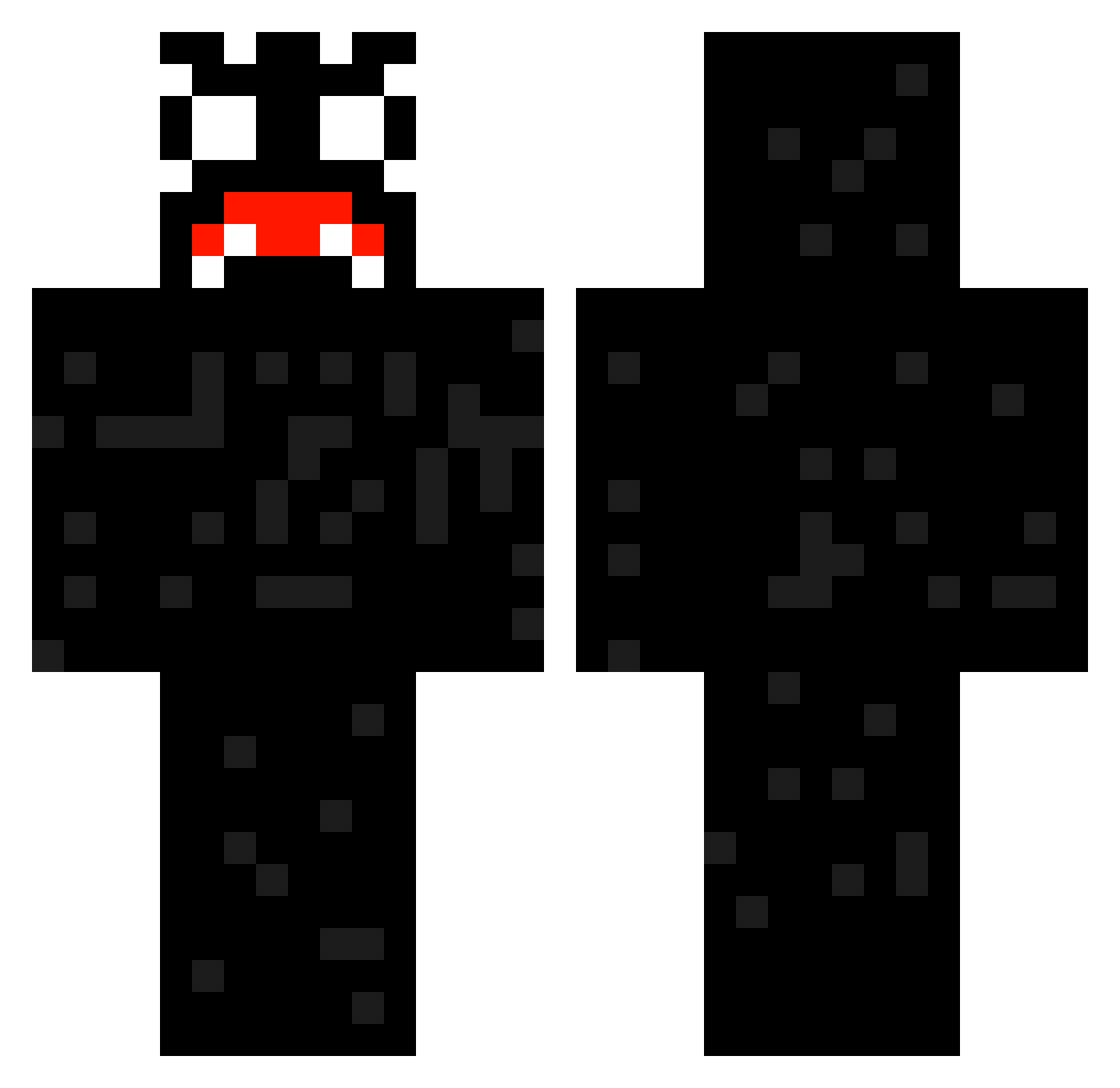 pwny Minecraft skin, front and back view