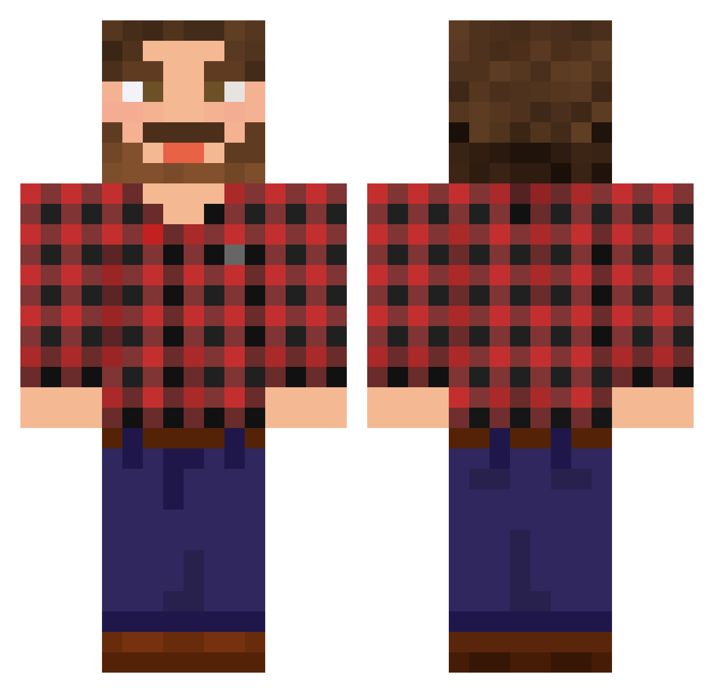SmokeyBooom Minecraft skin, front and back view