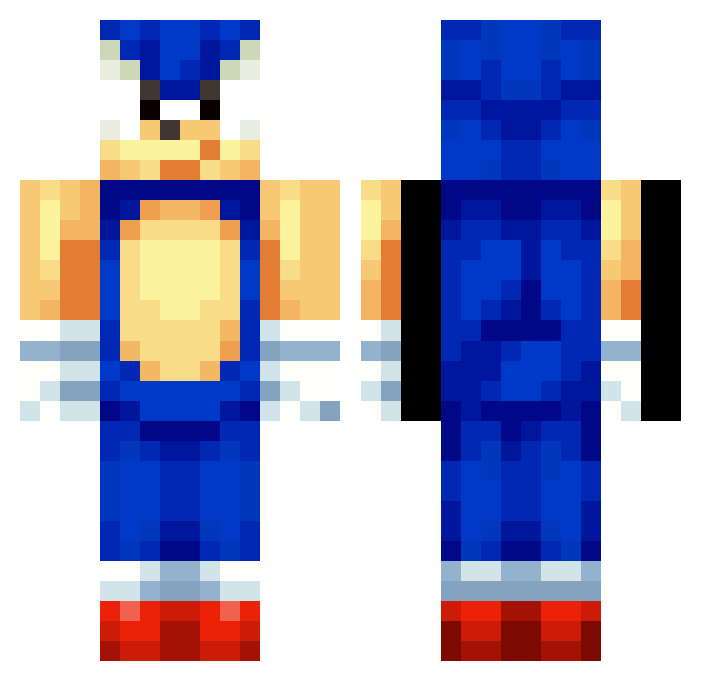zup52 Minecraft skin, front and back view