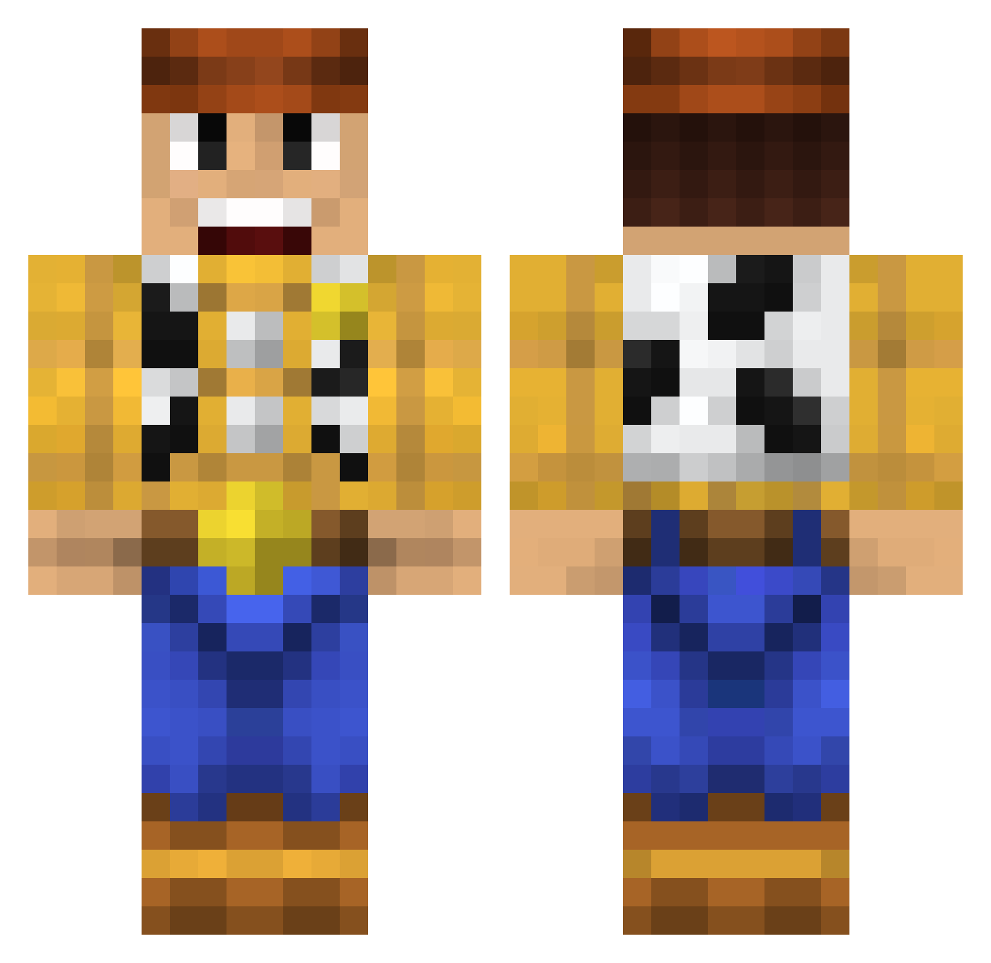 3thanols Minecraft skin, front and back view