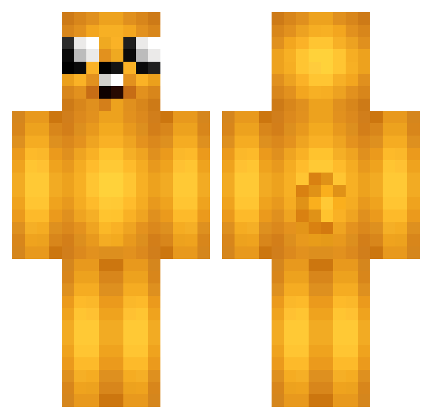 Whites Minecraft skin, front and back view