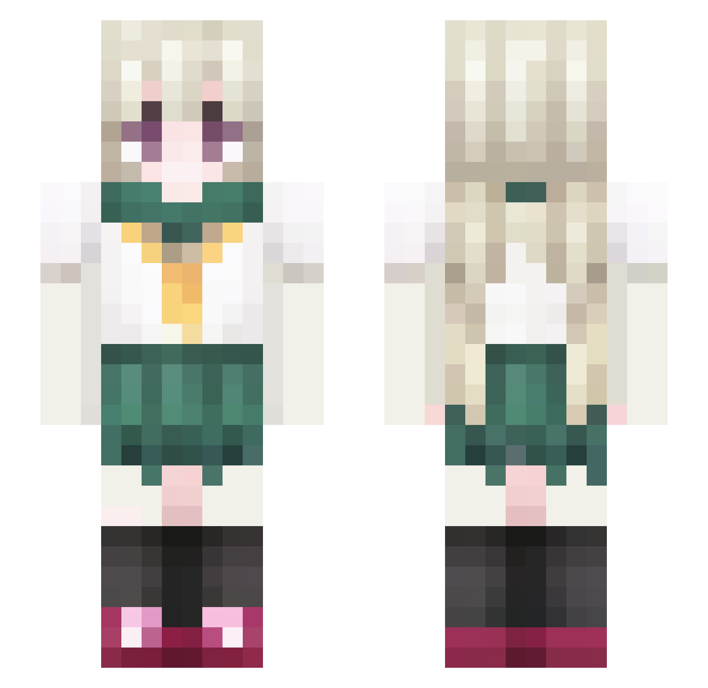 UnknownMe_ Minecraft skin, front and back view