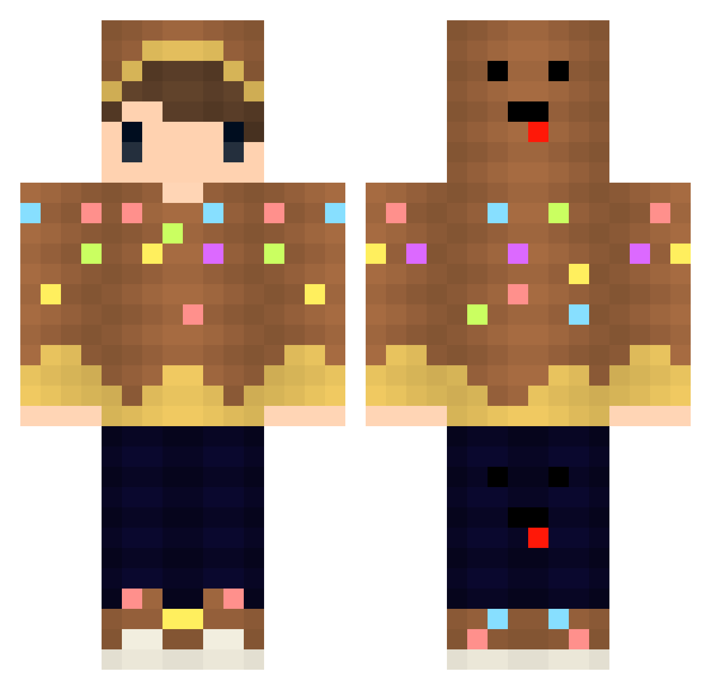 ABIK12 Minecraft skin, front and back view