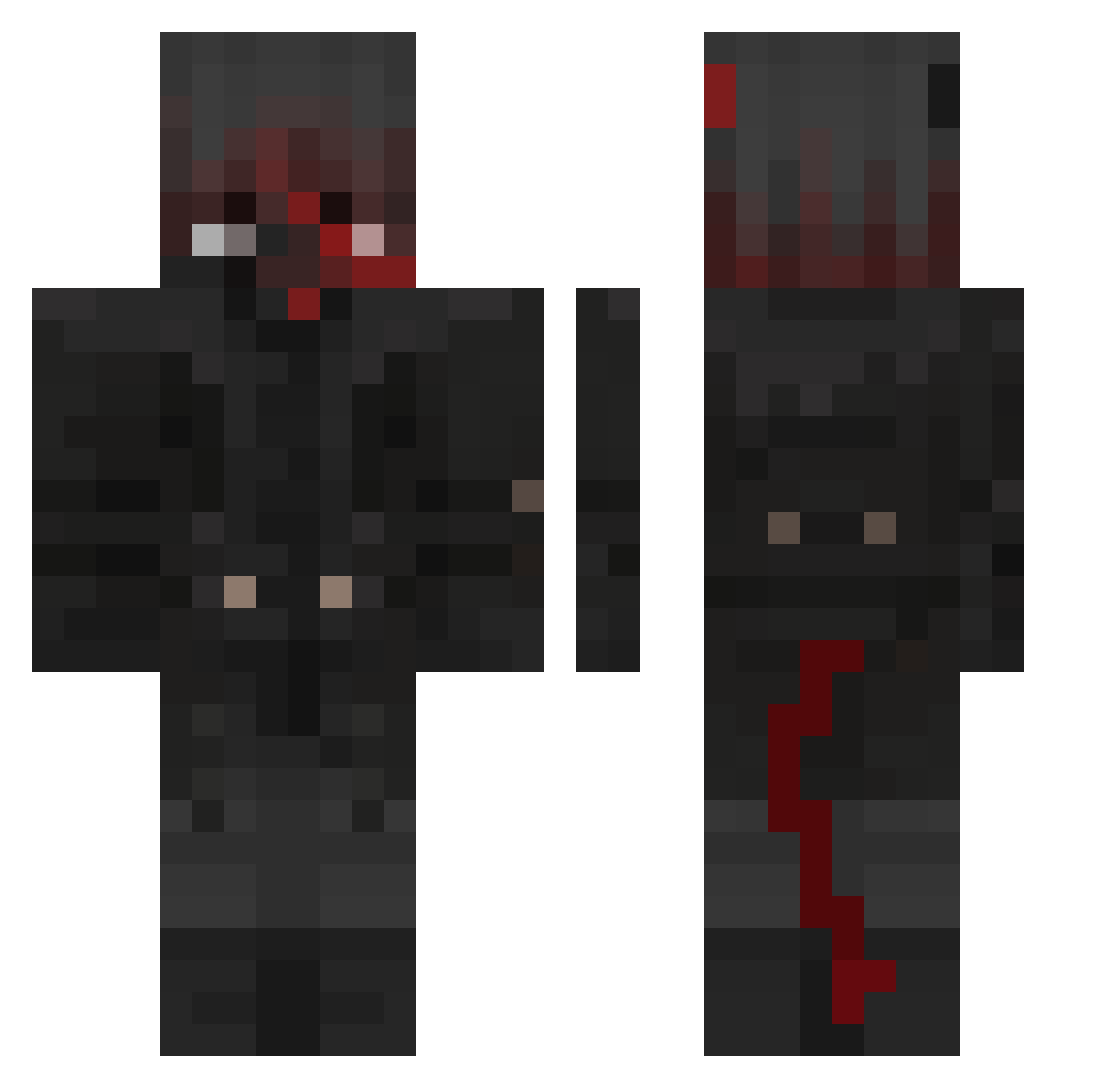 SpeedingLoki Minecraft skin, front and back view