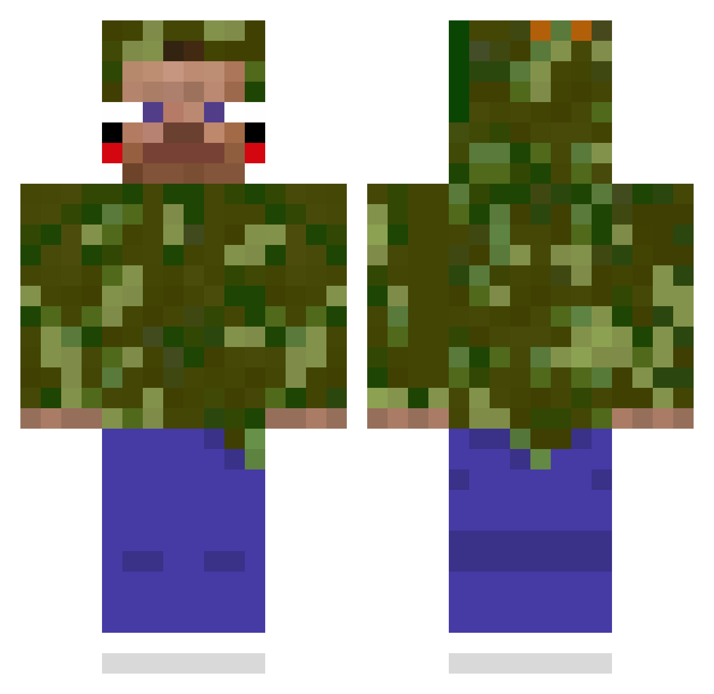 shanebtww Minecraft skin, front and back view
