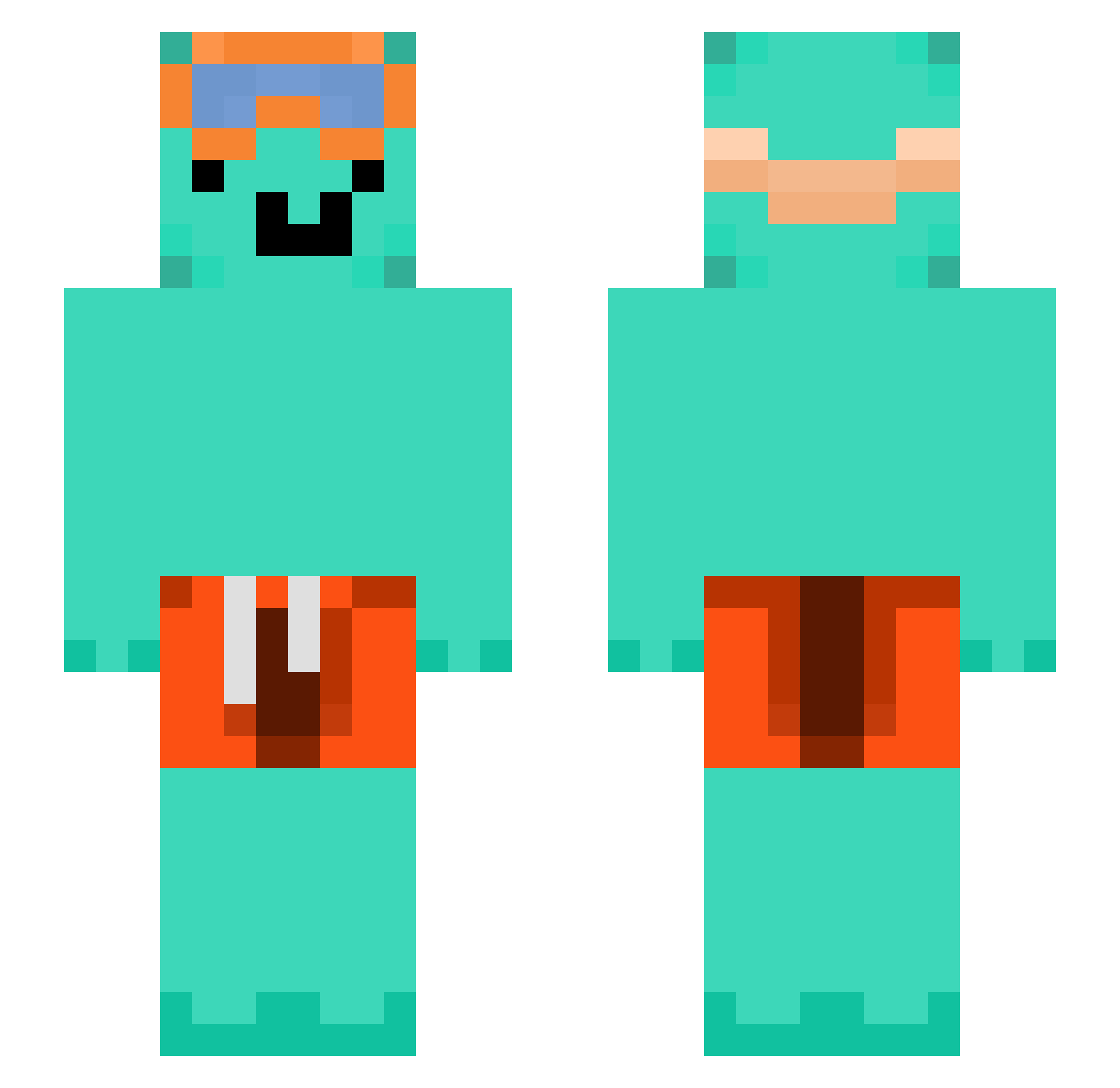 Sawek_ Minecraft skin, front and back view
