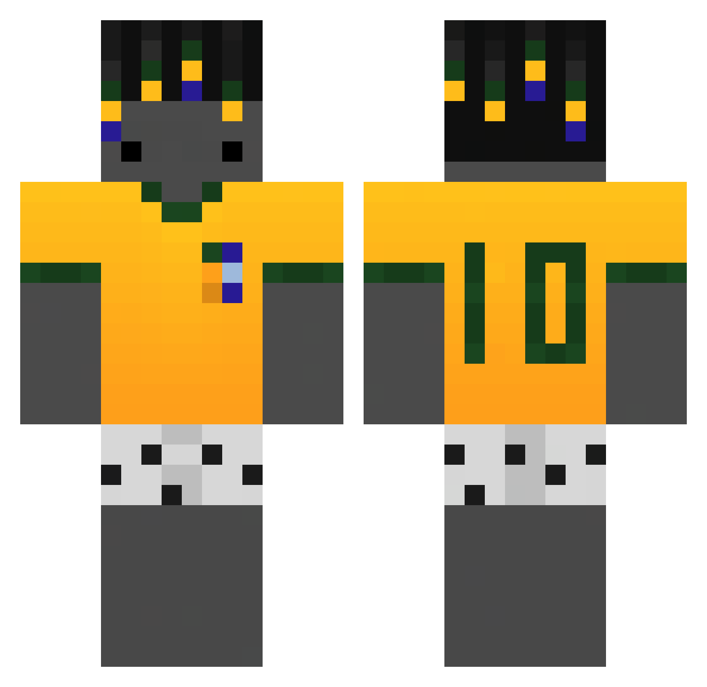 Herobrisa4i20 Minecraft skin, front and back view